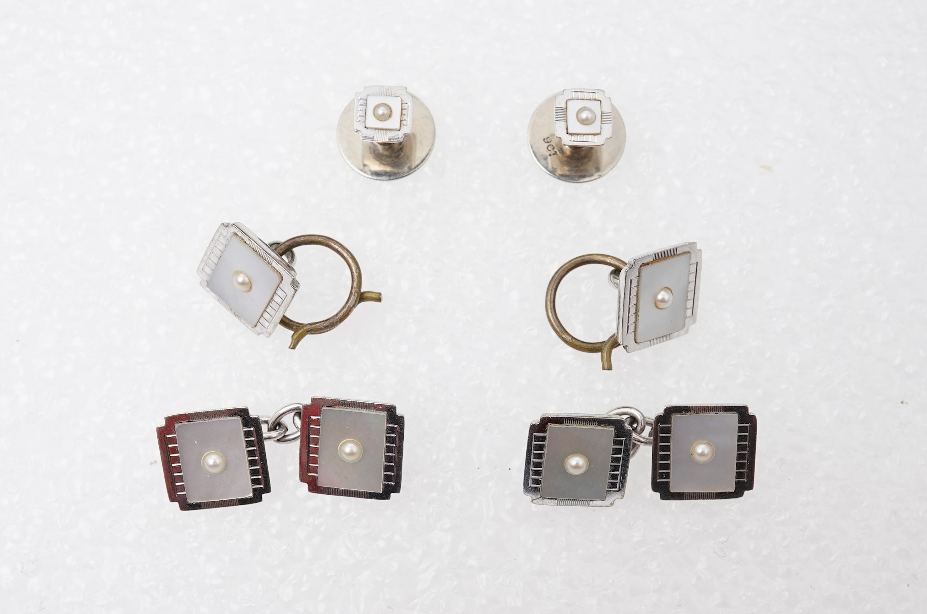 An Art Deco mother of pearl dress set, 1930s